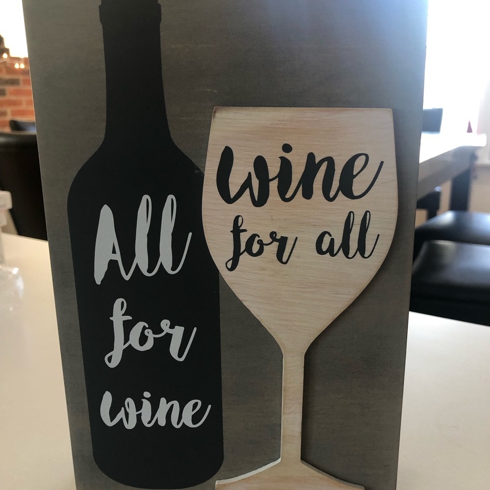 Cute Wine Lovers Painted Wooden Shelf Sitter Sign.
